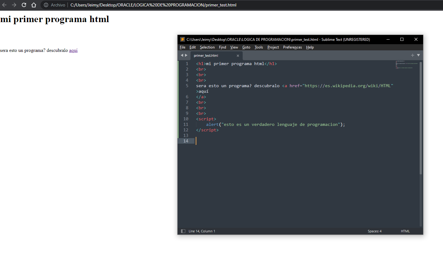 MI PRIMER PROGRAMA HTML