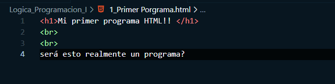 Mi primer programa en HTML