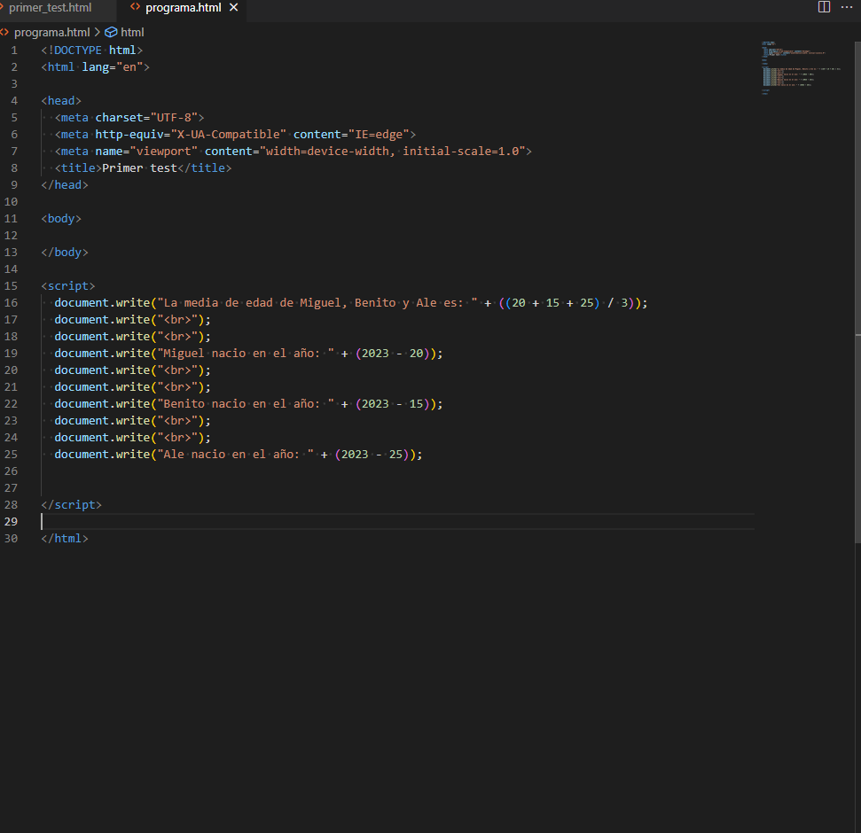 Codigo html y javascript