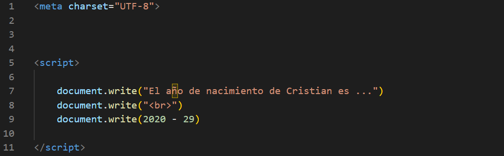 Primera parte de la programación