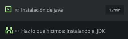 Imagen de ambas indicaciones de instalación de java