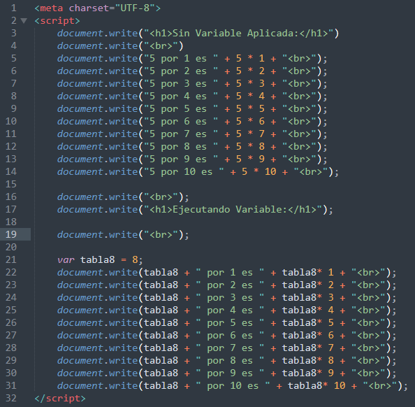 Solucion con variable