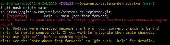 Error en git