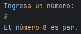 Prueba de número par