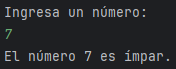 Prueba de número ímpar