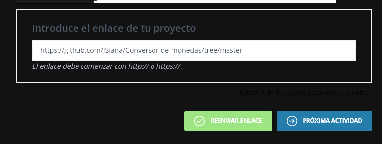 No aparece los intentos