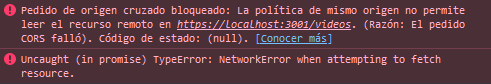 Error de consola: