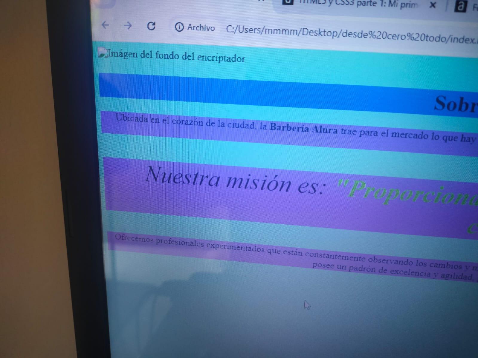 Es para demostrar lo que sucede con la imagen, esta no la muestra como debe ser en el visualizador, esta se hizo en el archivo del index.html