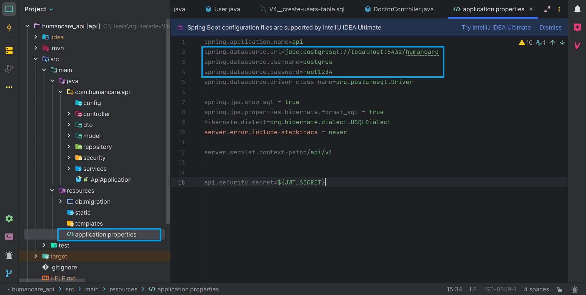 ejemplo postgresql