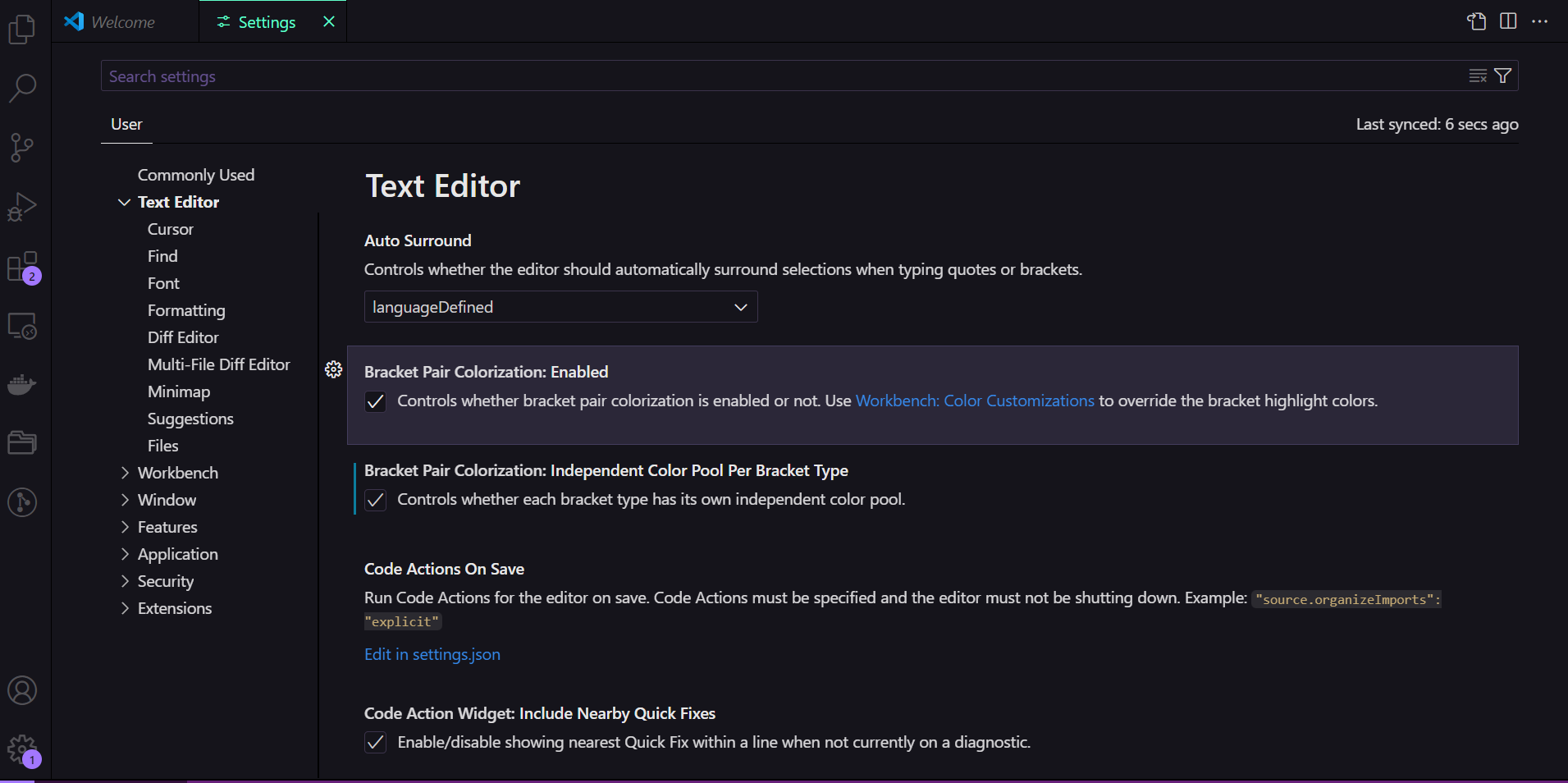 activar bracket pair visual studio code