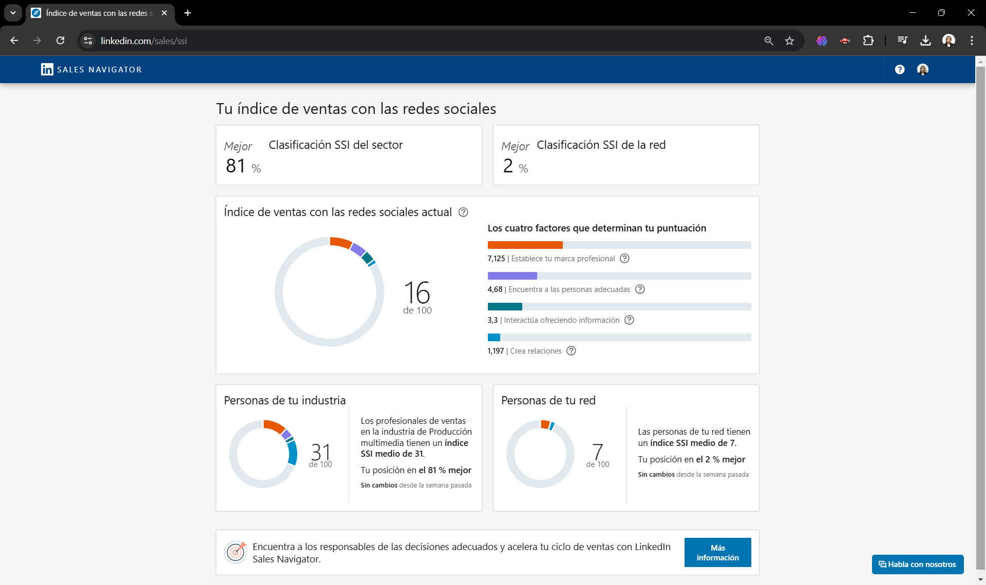 Mi SSI de LinkedIn. Laura Isabella Moreno Herrera