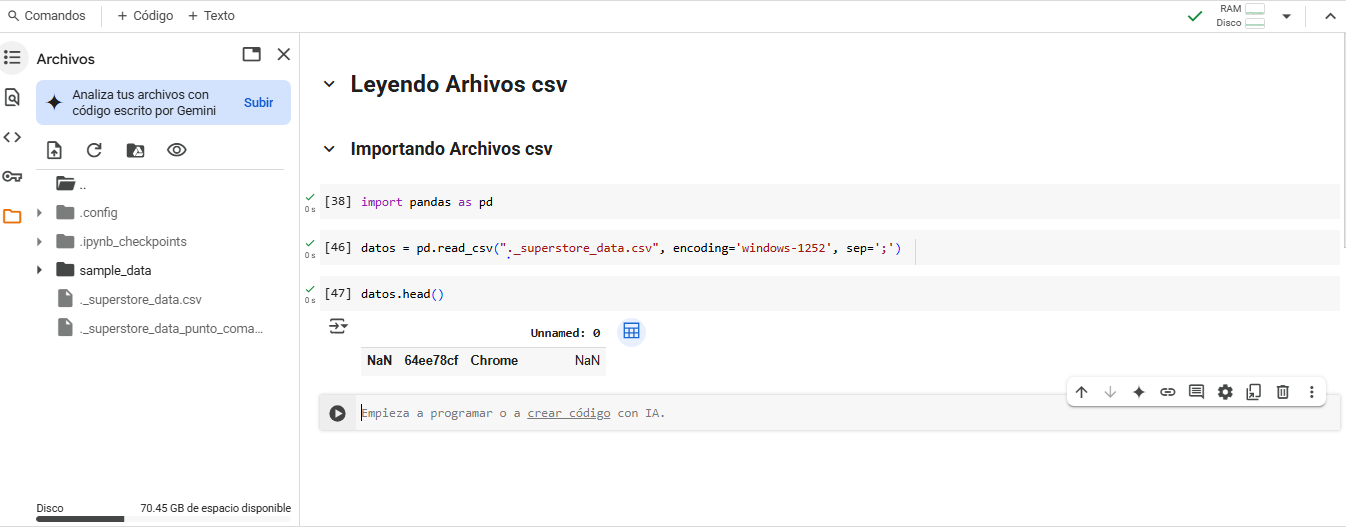 Captura error al intentar mostrar el data frame.