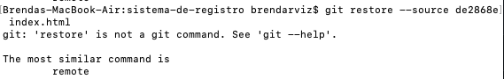 ERROR GIT RESTORE