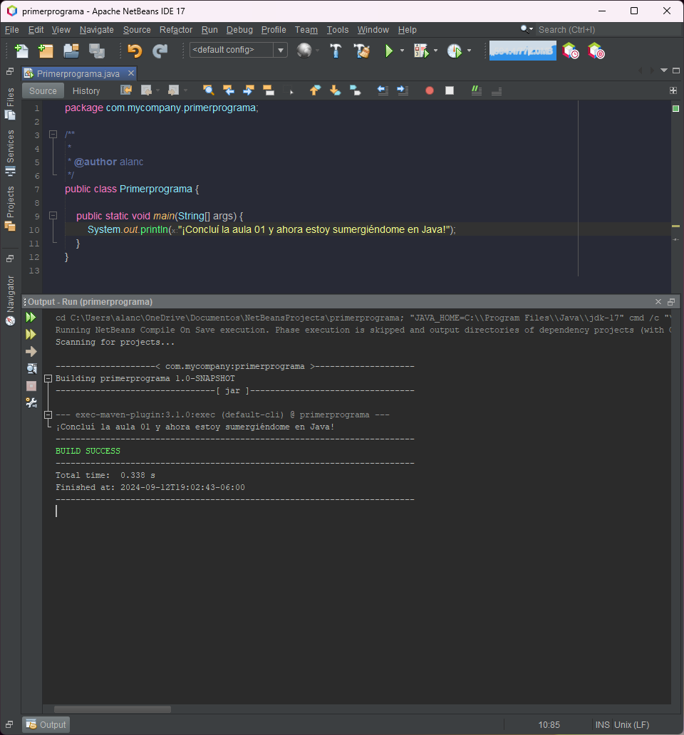 Código: Haga lo que hicimos: sumergiéndose en Java, en NetBeans 