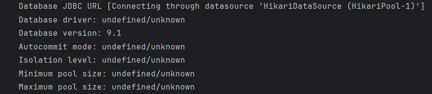 Nombra varios aspectos de la base de datos como "undefined/unknown" al correr proyecto