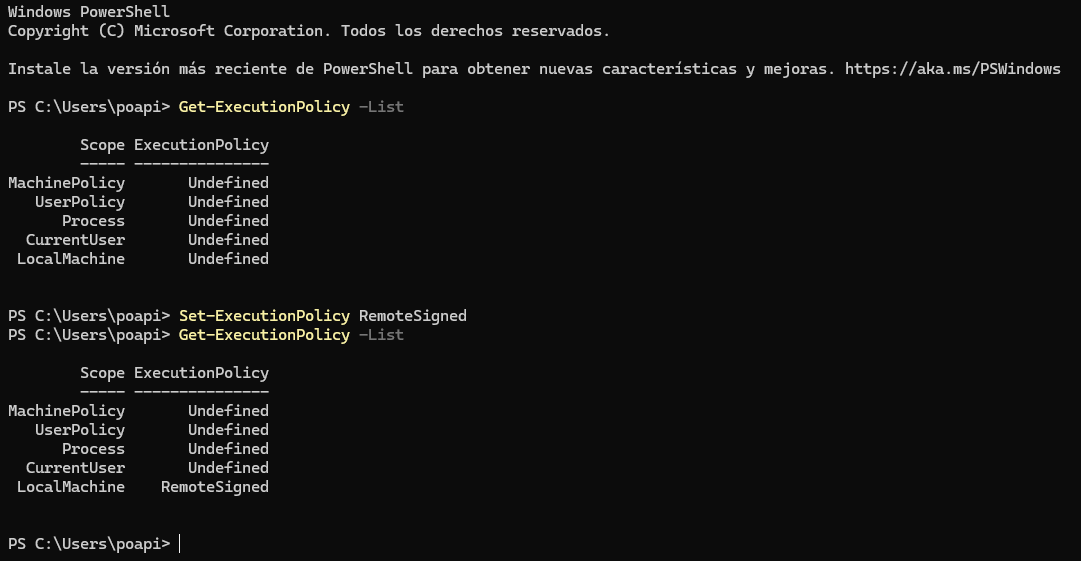 Habilitar ejecución de scripts como npm.ps1