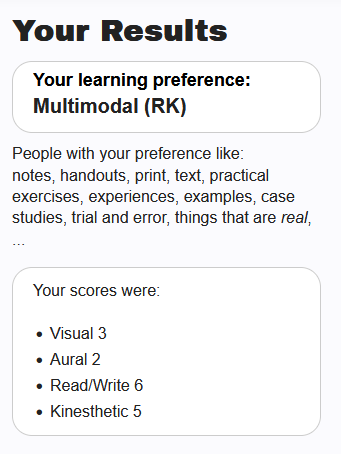 VARK  resultados