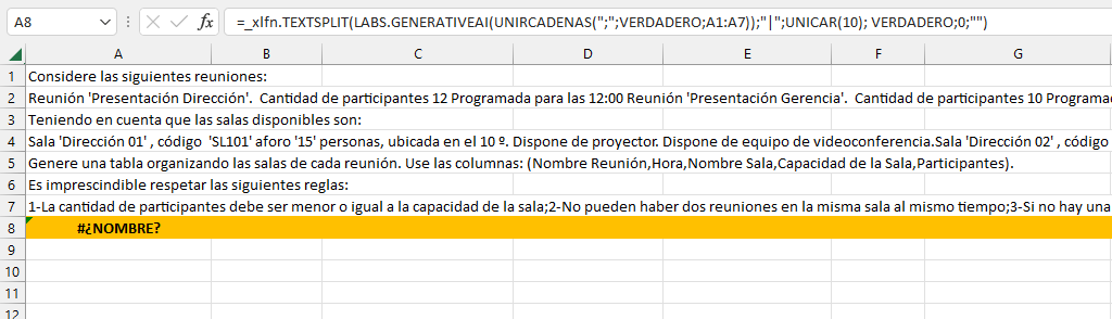 Error al mostrar las filas ocultas