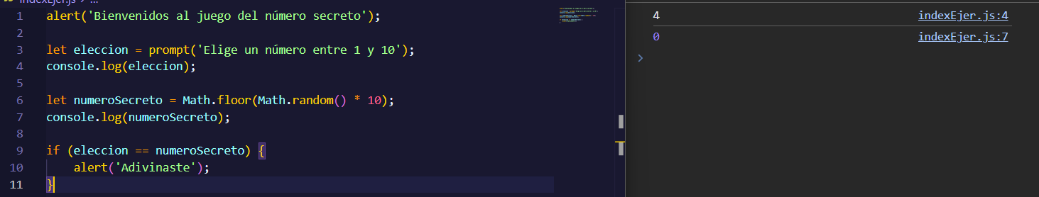 Ejemplo resultado con el Método Math.floor para redondear resultados 