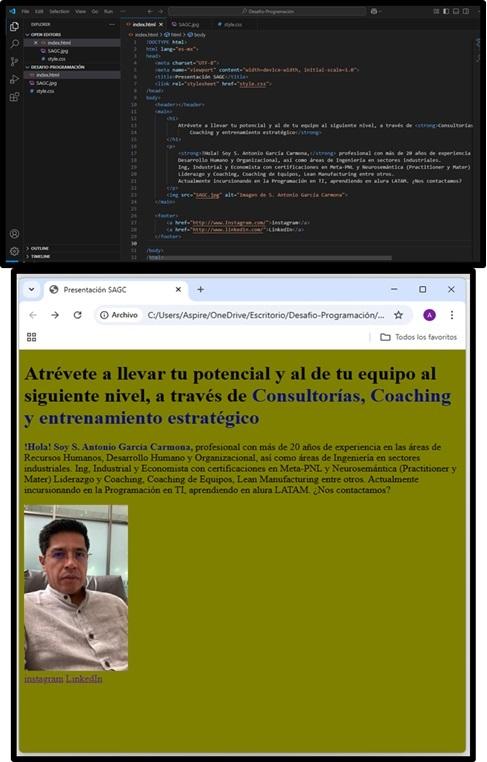 imagen de proyecto del desafio del curso HTML y CSS 