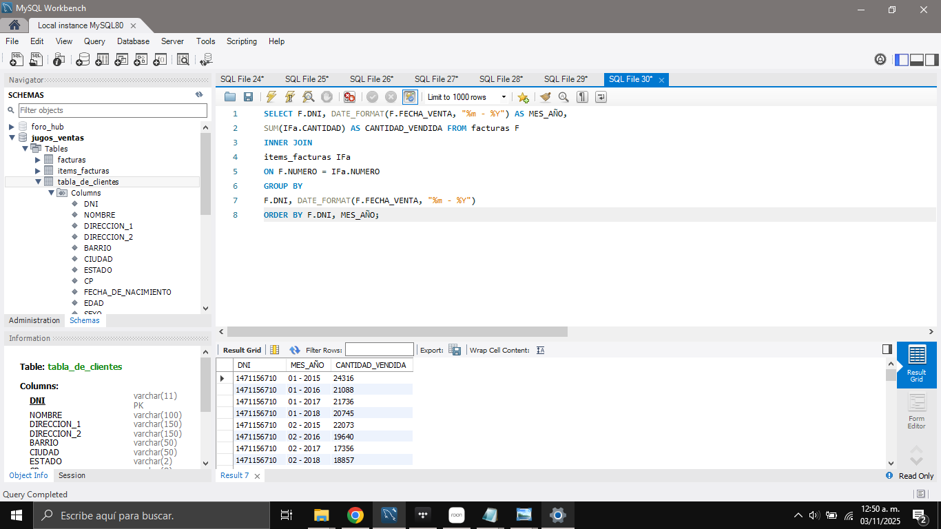 Captura de mi resultado