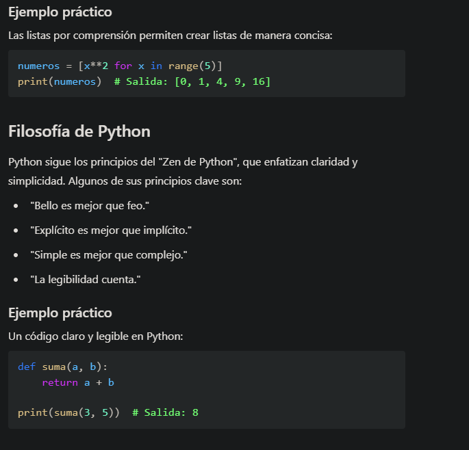 Reumen de python