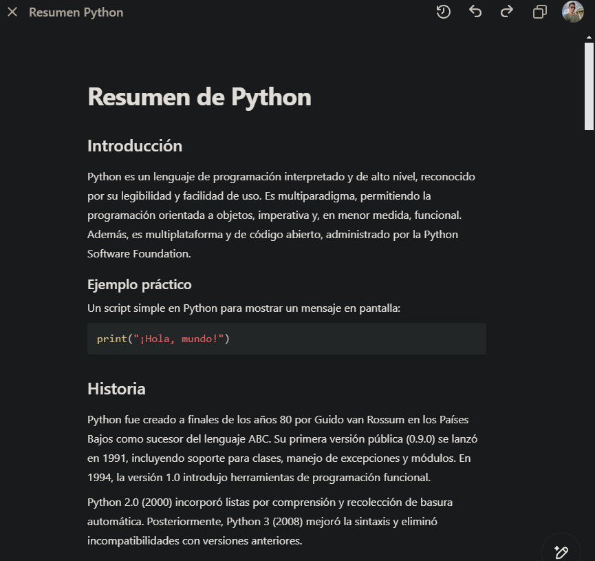 Reumen de python