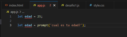 Declaracion de variable edad dos veces