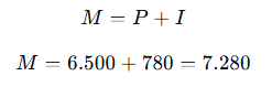 Formula de monto final, monto inicial más los intereses