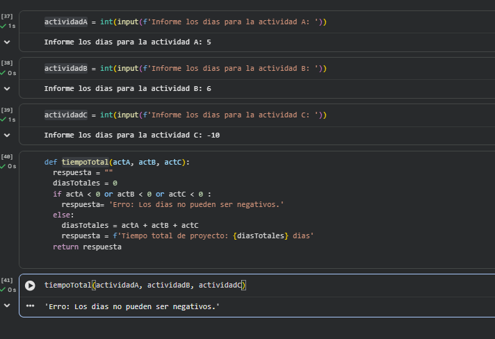 Calculando el tiempo total del proyecto