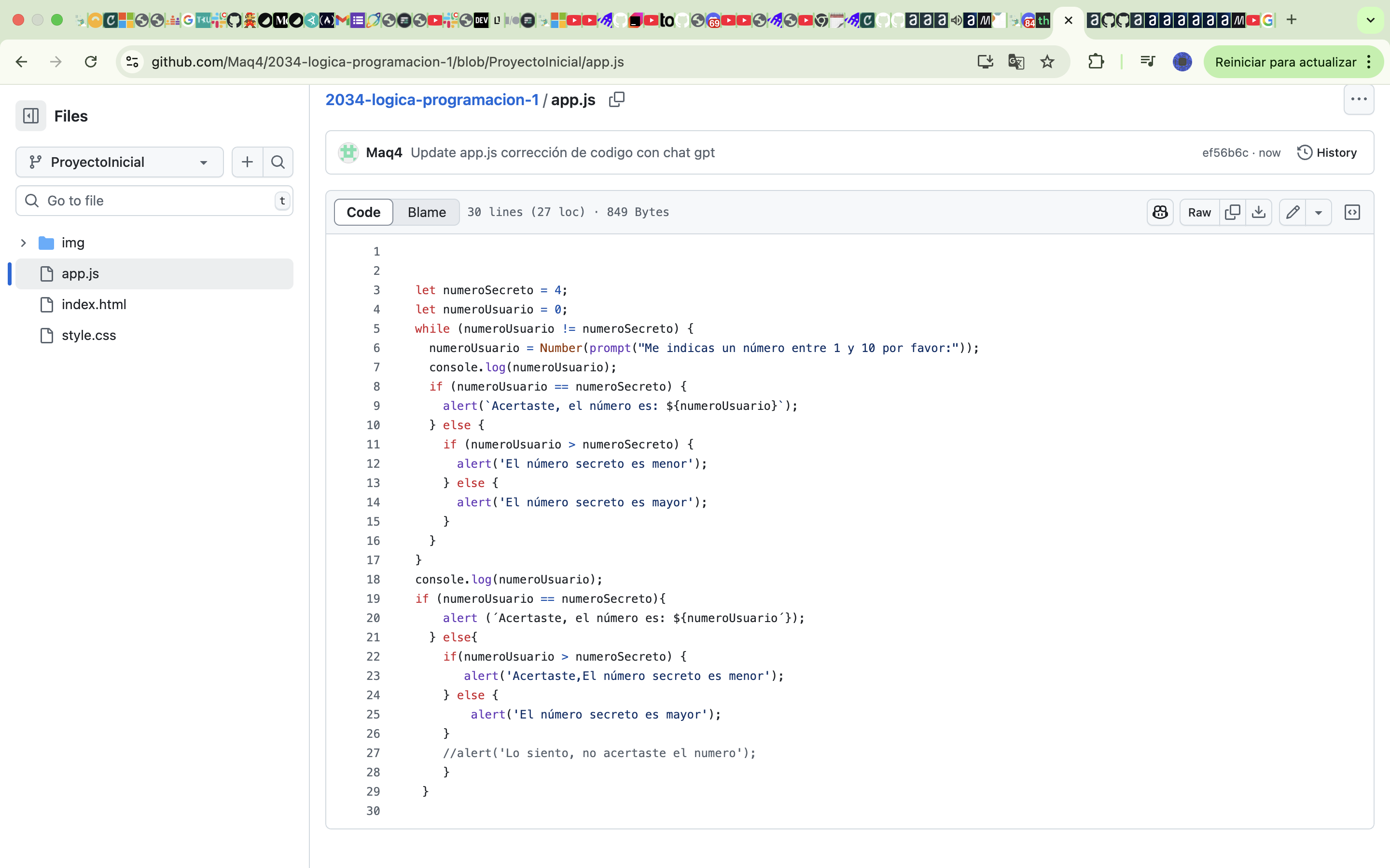 codigo subido a git