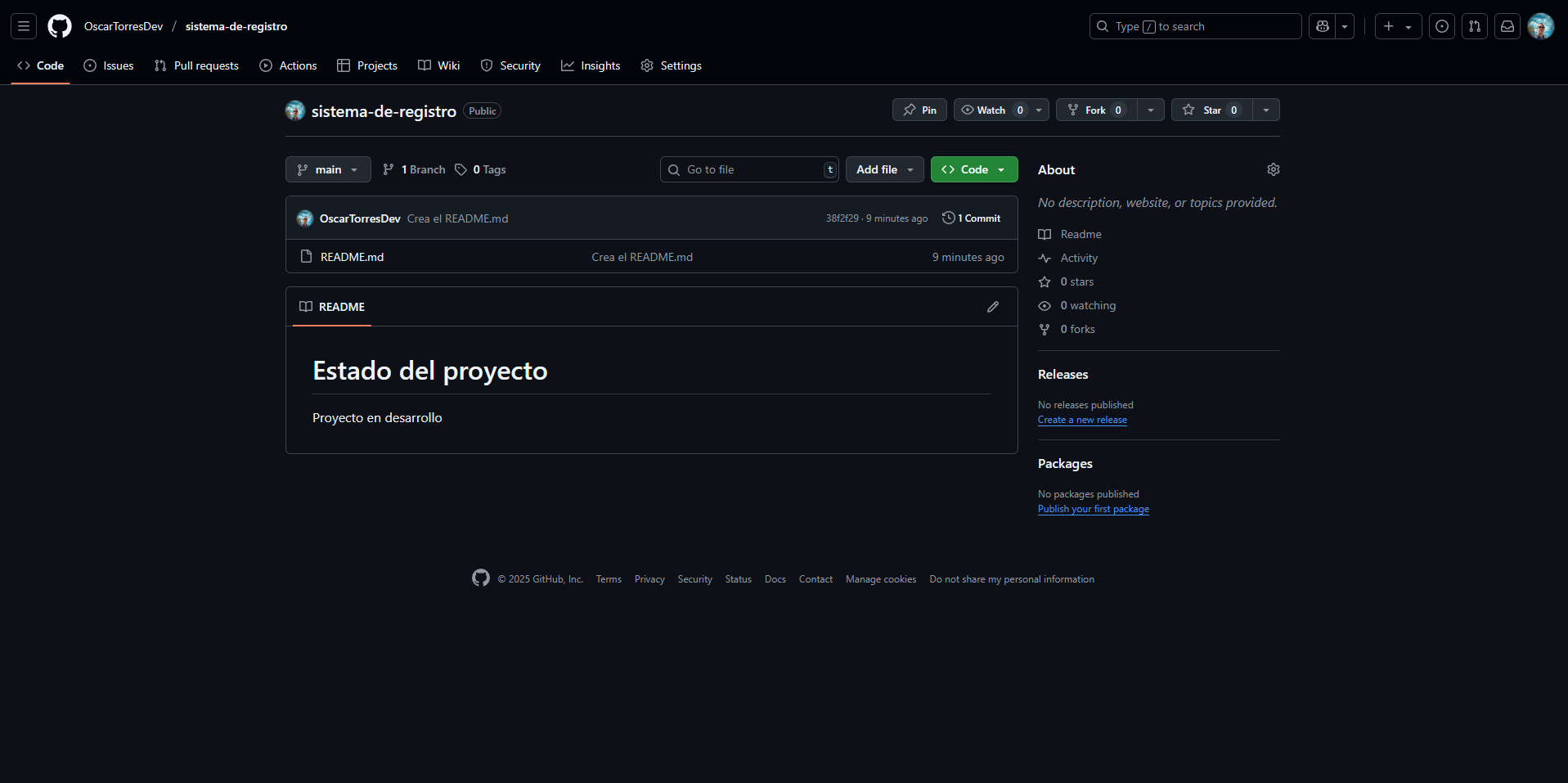 CREACION DE MICUENTA Y MI PRIMER REPOSITIIO EN GITHUB