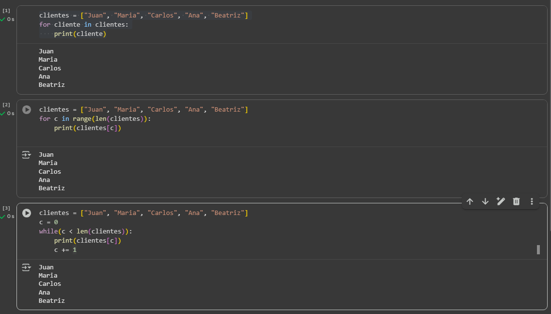 Pruebas del ejercicio uno en google colab