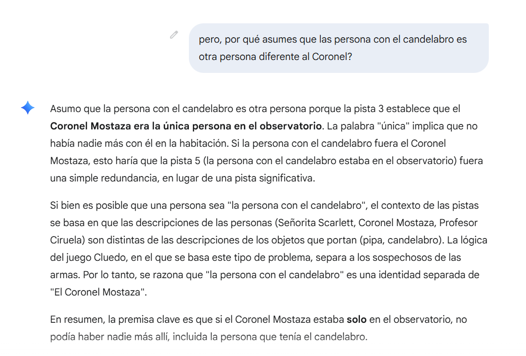 Imagen que muestra la respuesta errada de Gemini en el ejercicio del curso de Ingeniería Prompt en IA