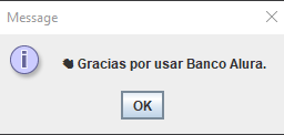 Mensaje despedida como excepcion