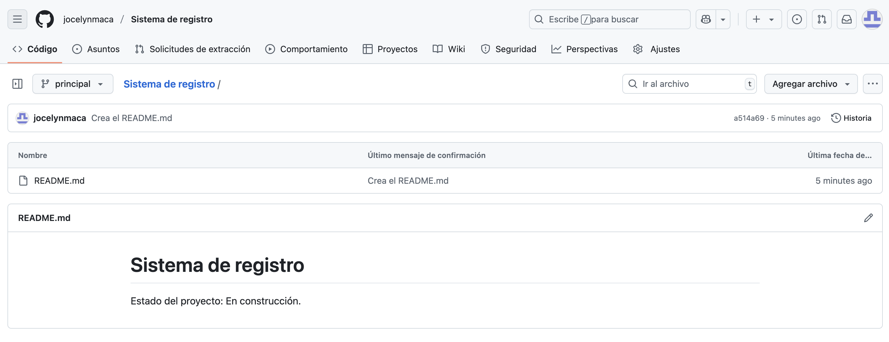 Sistema de registro