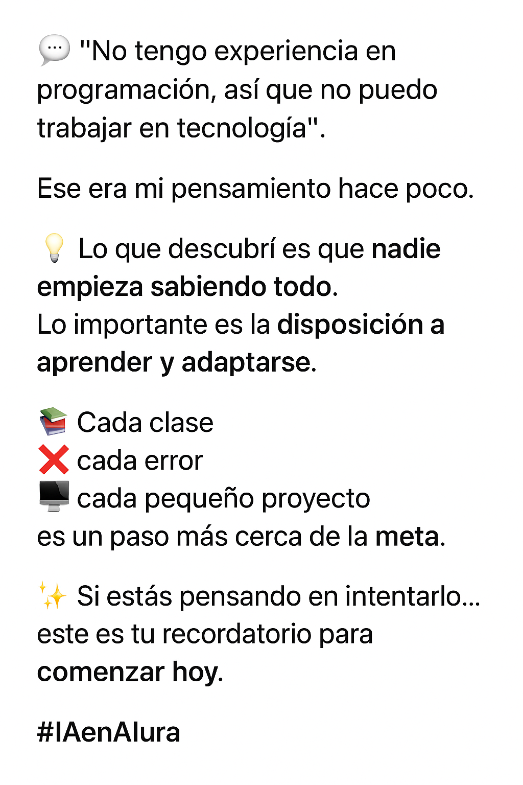 Mi post en linkedIn