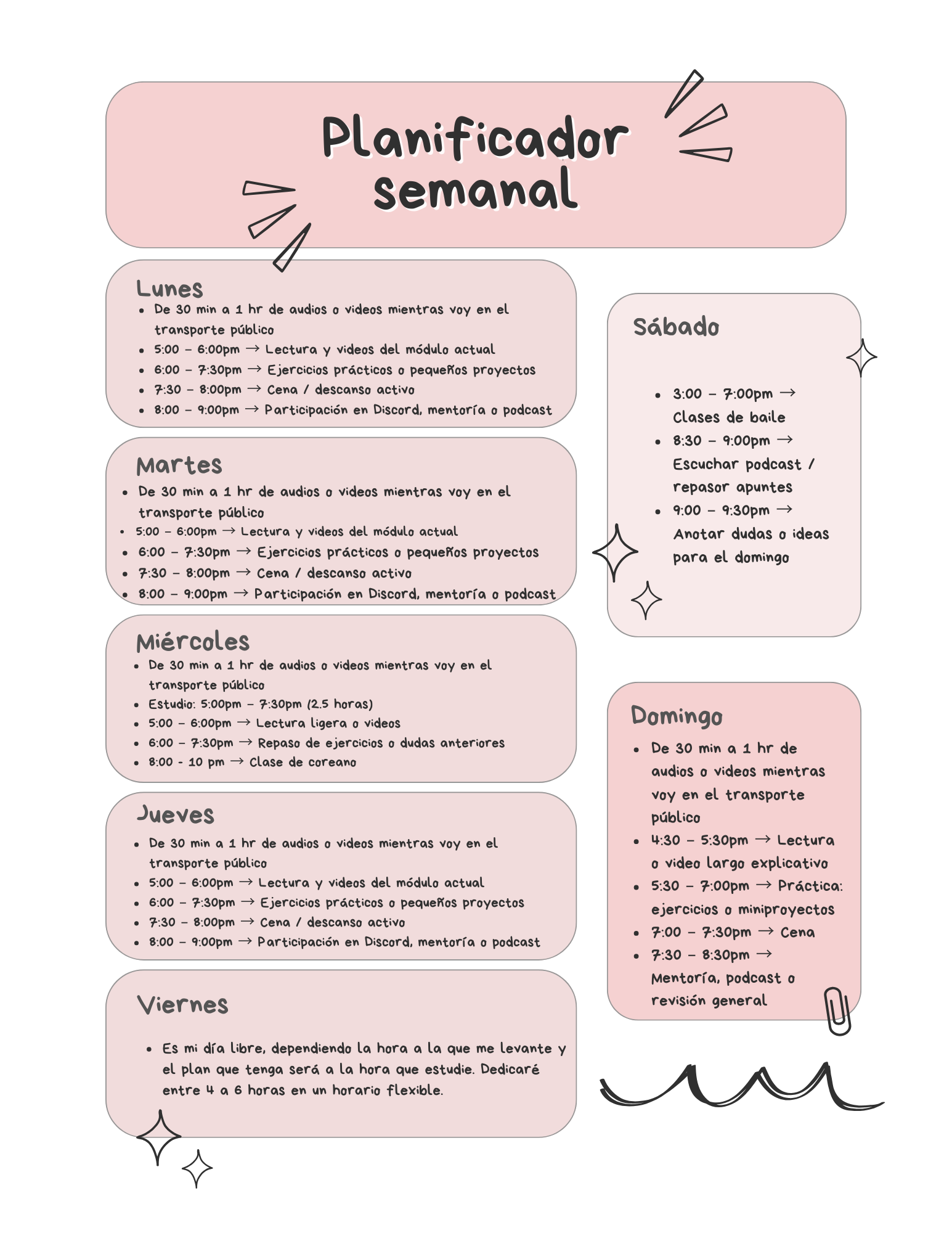 Agenda semanal