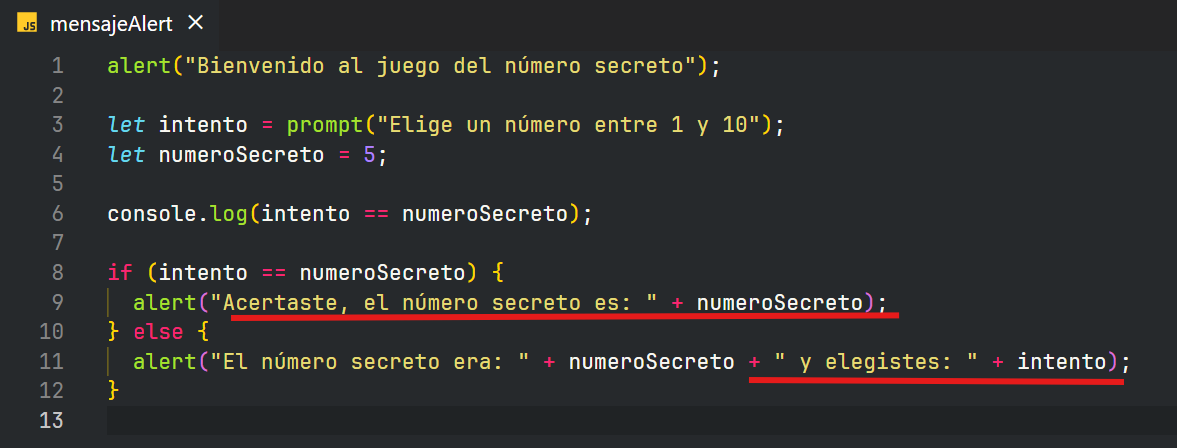 Cambiando el mensaje Alert