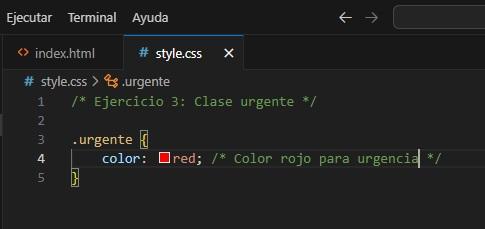 EJERCICIO 3: Estilos situacionales con clases CSS