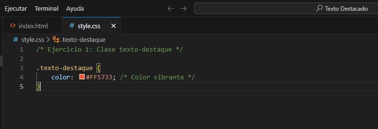 EJERCICIO 1: Estilizando elementos con clases CSS