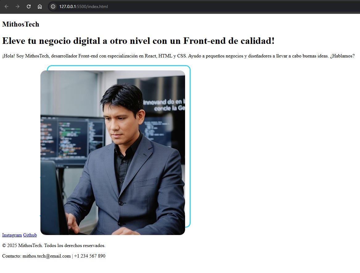 Interfaz de portafolio personalizado