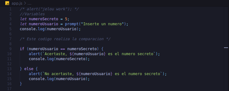 Codigo usando console.log
