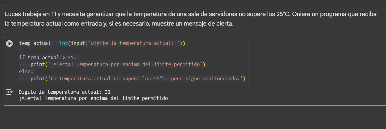 Ejemplo temperatura mayor a 25°