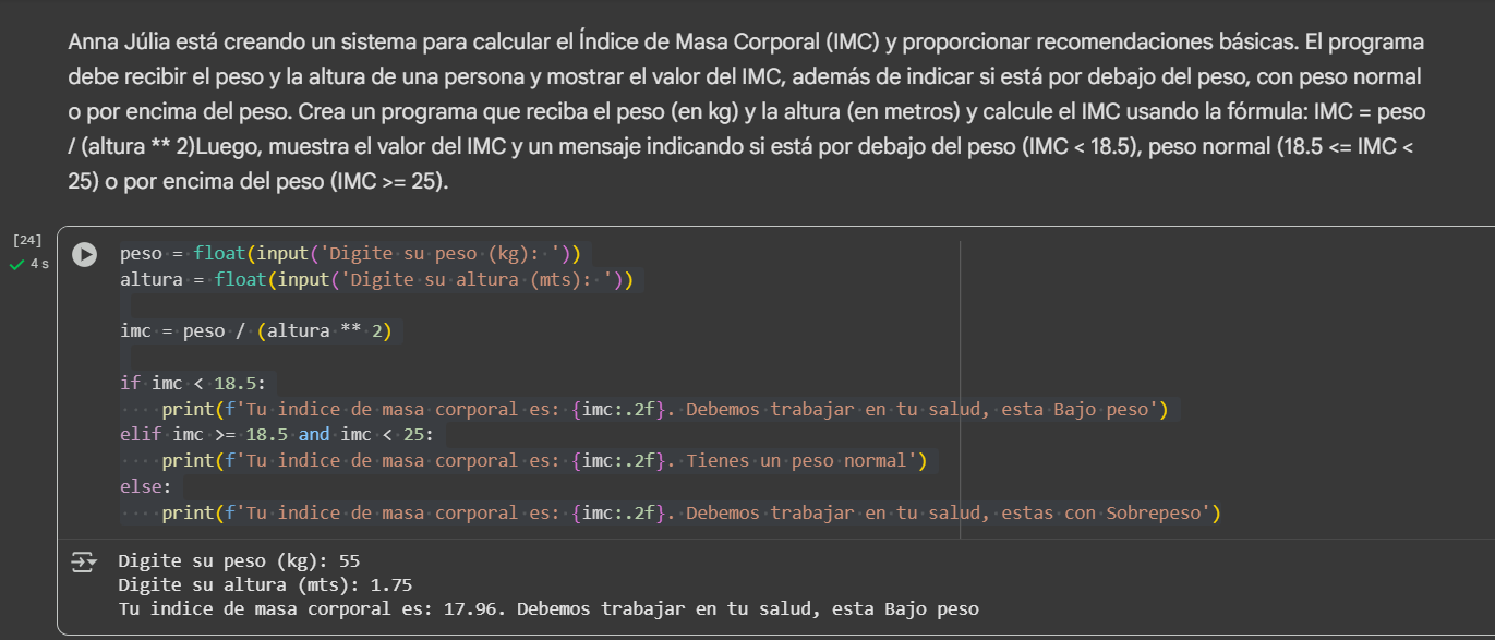 Ejecucion usuario bajo de peso