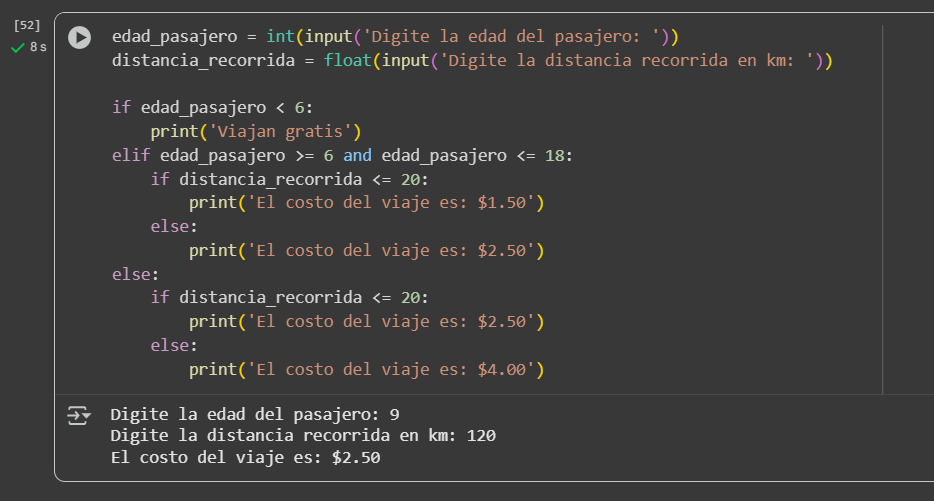 Ejecucion costo pasaje 2.50