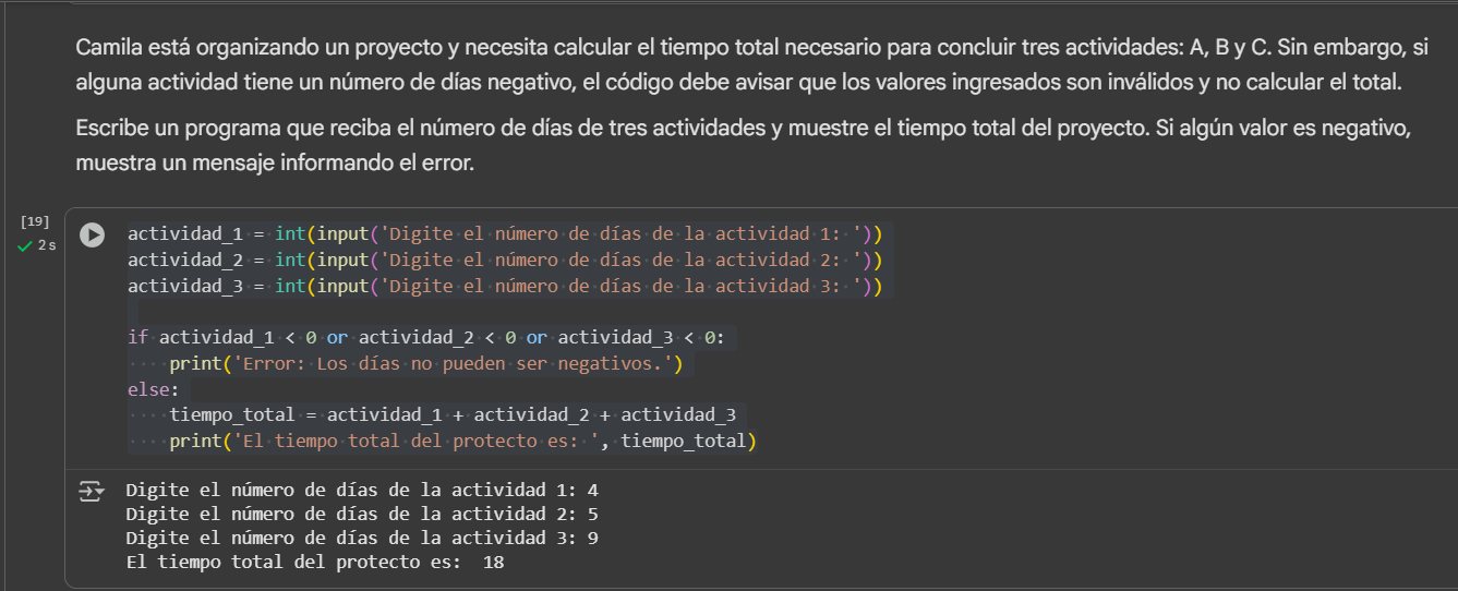 Ejecucion con dias válidos, arroja total días proyecto