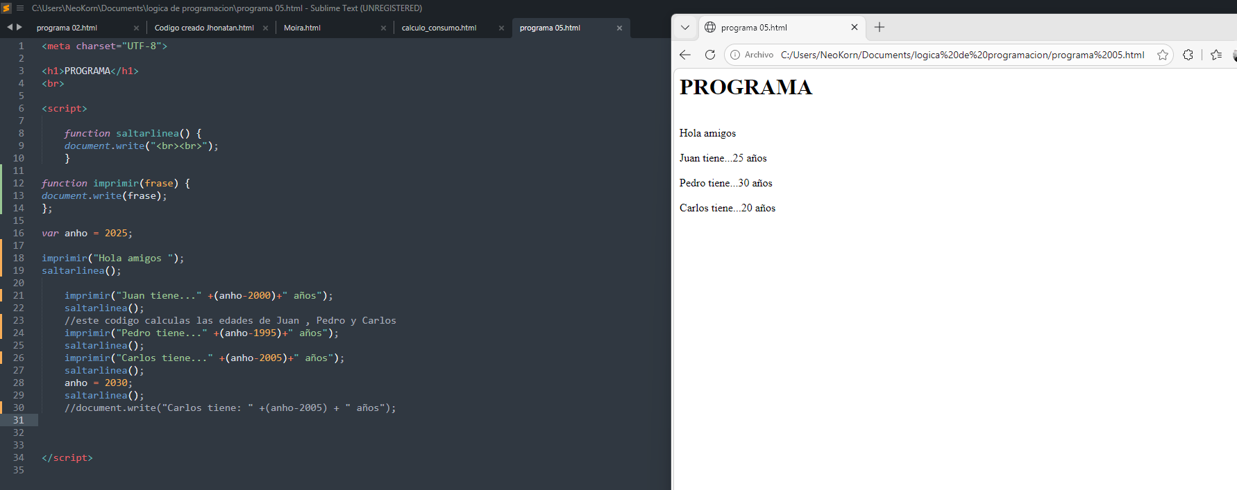 realizando funciones con parametros 