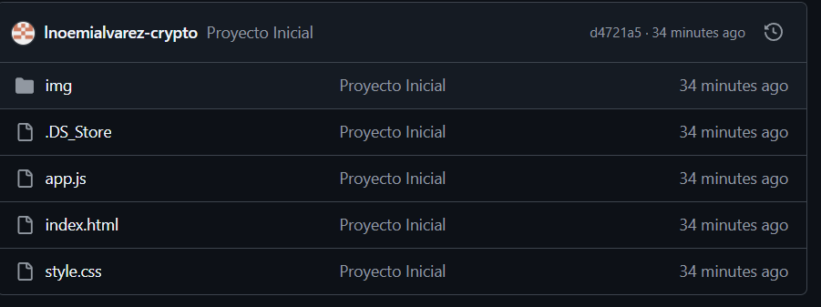 Luego de realizar todos los comandos, pude crear el proyecto