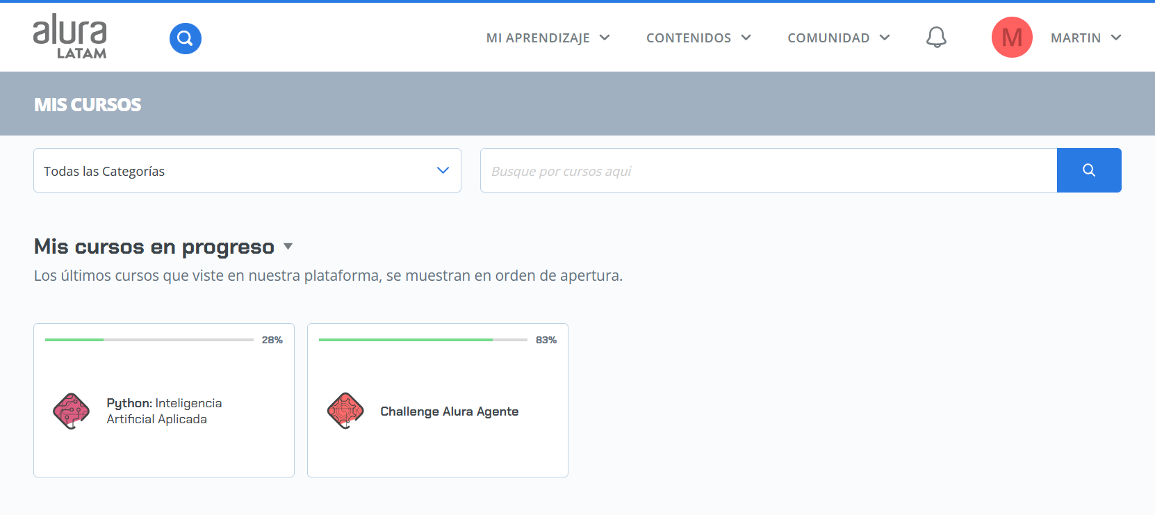 Ya habia comenzado con 2 Cursos